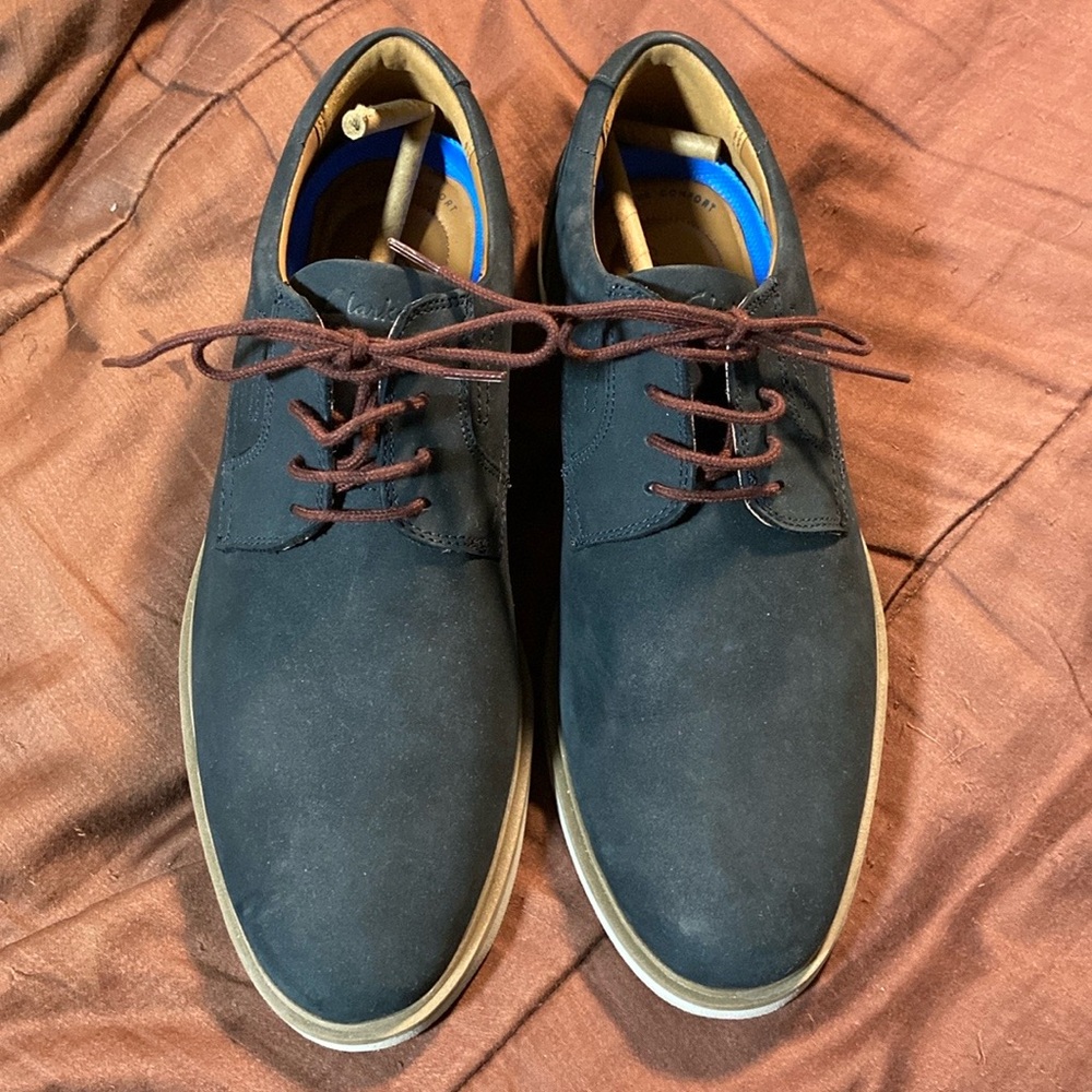 Leather Laced Shoes by Clark’s Brand.  New Condition.